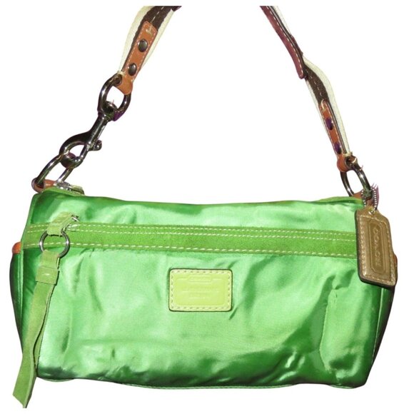 Coach 2006 Legacy Hampton Soho Top Handle Demi Baguette in Green Satin - Picture 1 of 14